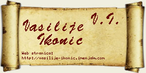 Vasilije Ikonić vizit kartica